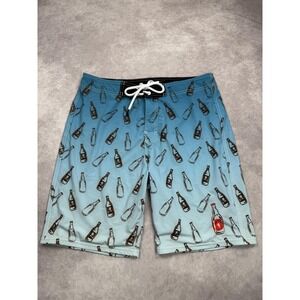 Toes on the Nose Board Shorts Mens 34 Bottle Print Swim Trunks California‎ USA